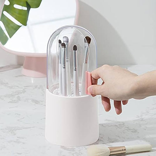 Makeup Brush Holder with Dustproof Cover