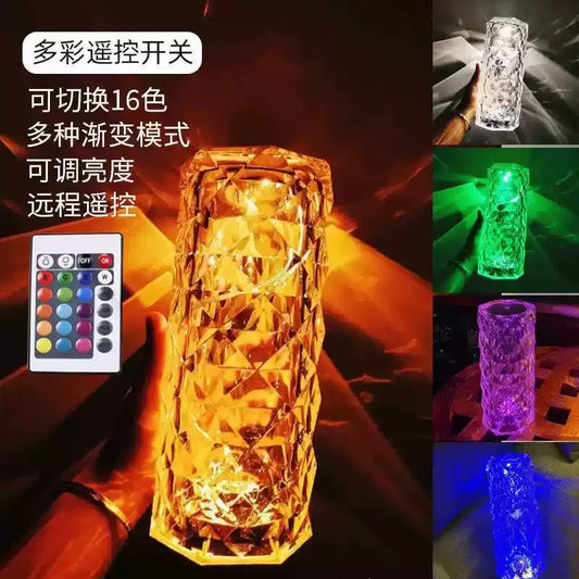 Rose Diamond Crystal RGB Table Lamp with Remote