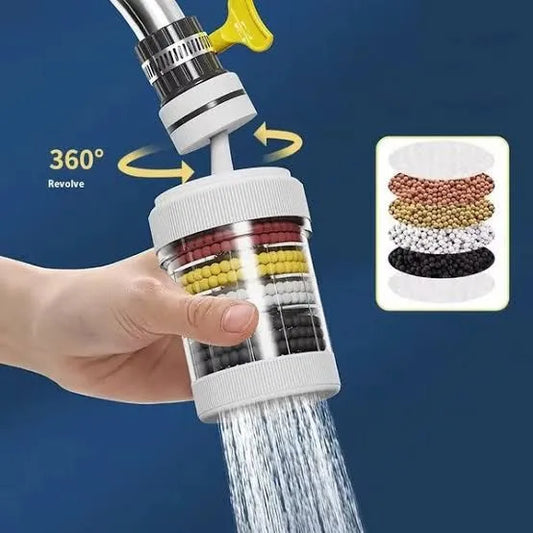 360° Rotatable Faucet Water Filter with Mineral Filter Beads