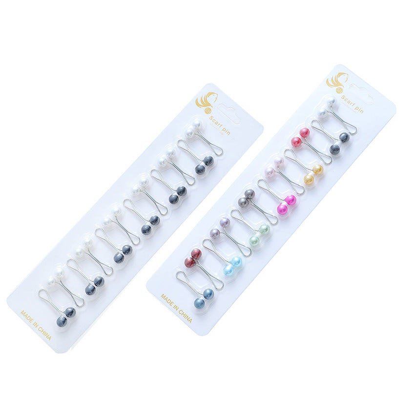 12 Pcs Colorful Pearl Hijab Scarf Pins for Women