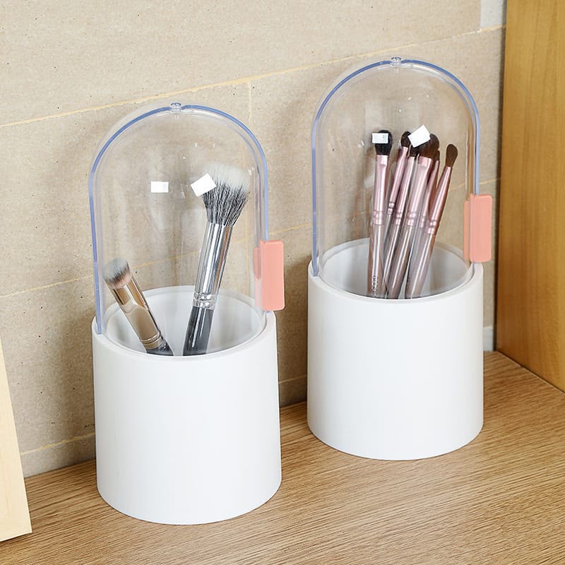 Makeup Brush Holder with Dustproof Cover