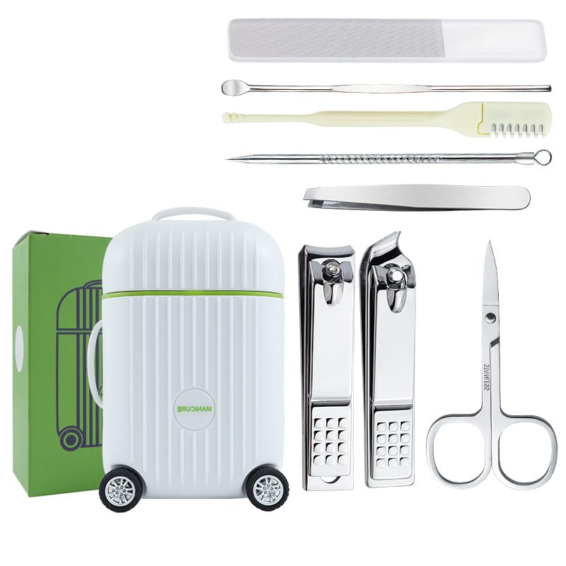 Mini Travel Suitcase Manicure & Pedicure Nail Care Kit (8 in 1)