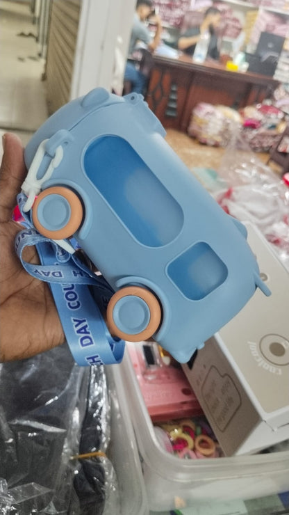 Bus Car Water Bottle 500ml – Leak Proof, Cute Design for Kids School & Outdoor