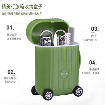 Mini Travel Suitcase Manicure & Pedicure Nail Care Kit (8 in 1)