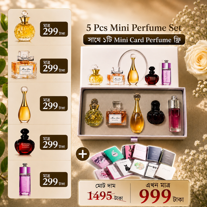 5 Pcs Premium Perfumes+1 Pcs Mini Card Perfume Free