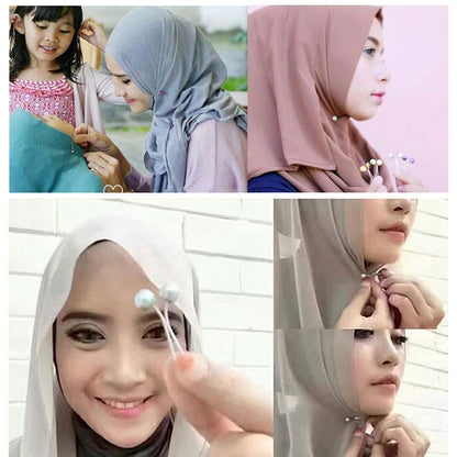 12 Pcs Colorful Pearl Hijab Scarf Pins for Women