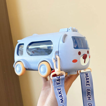 Bus Car Water Bottle 500ml – Leak Proof, Cute Design for Kids School & Outdoor