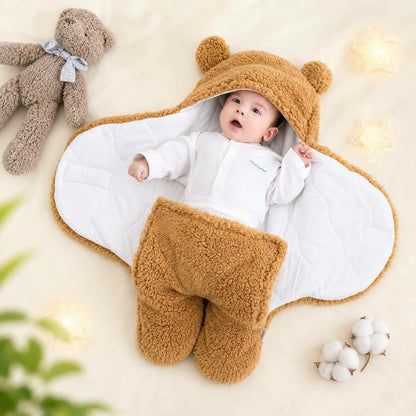Bear Hooded Baby Sleeping Bag Blanket