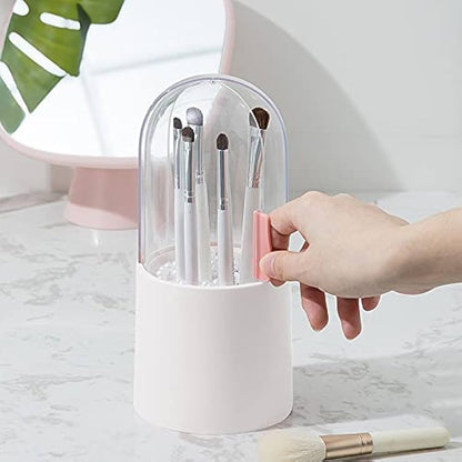 Makeup Brush Holder with Dustproof Cover