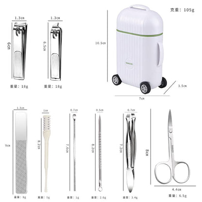 Mini Travel Suitcase Manicure & Pedicure Nail Care Kit (8 in 1)