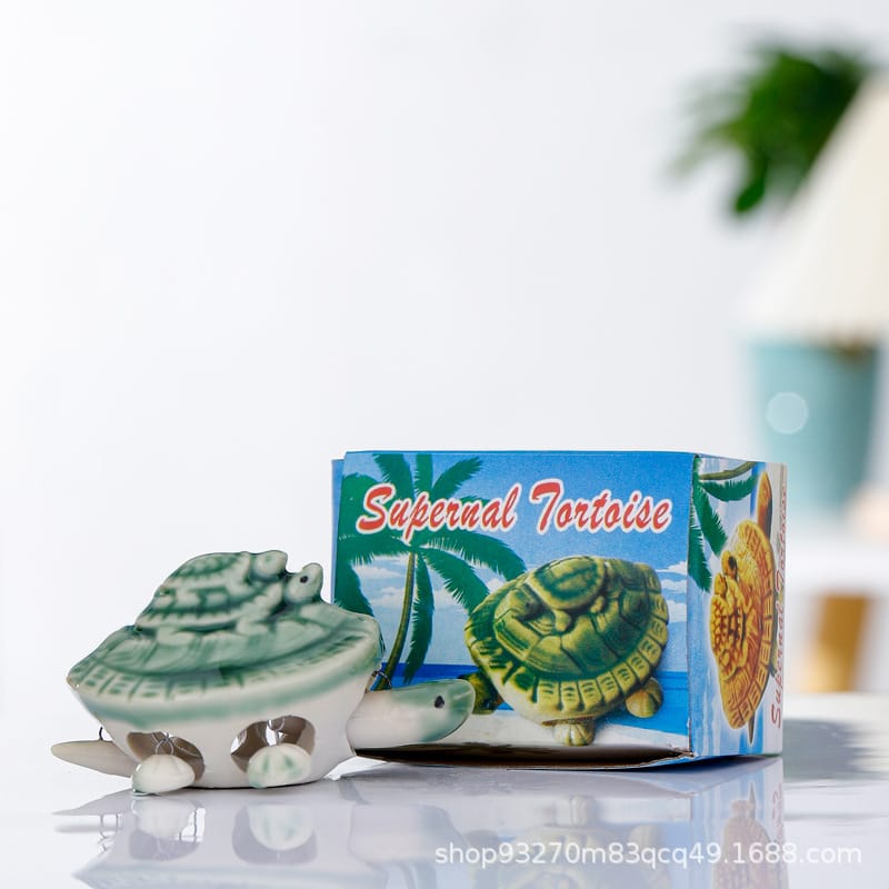 Cute Ceramic Turtle Toy – Mini Tortoise Decorative Toy
