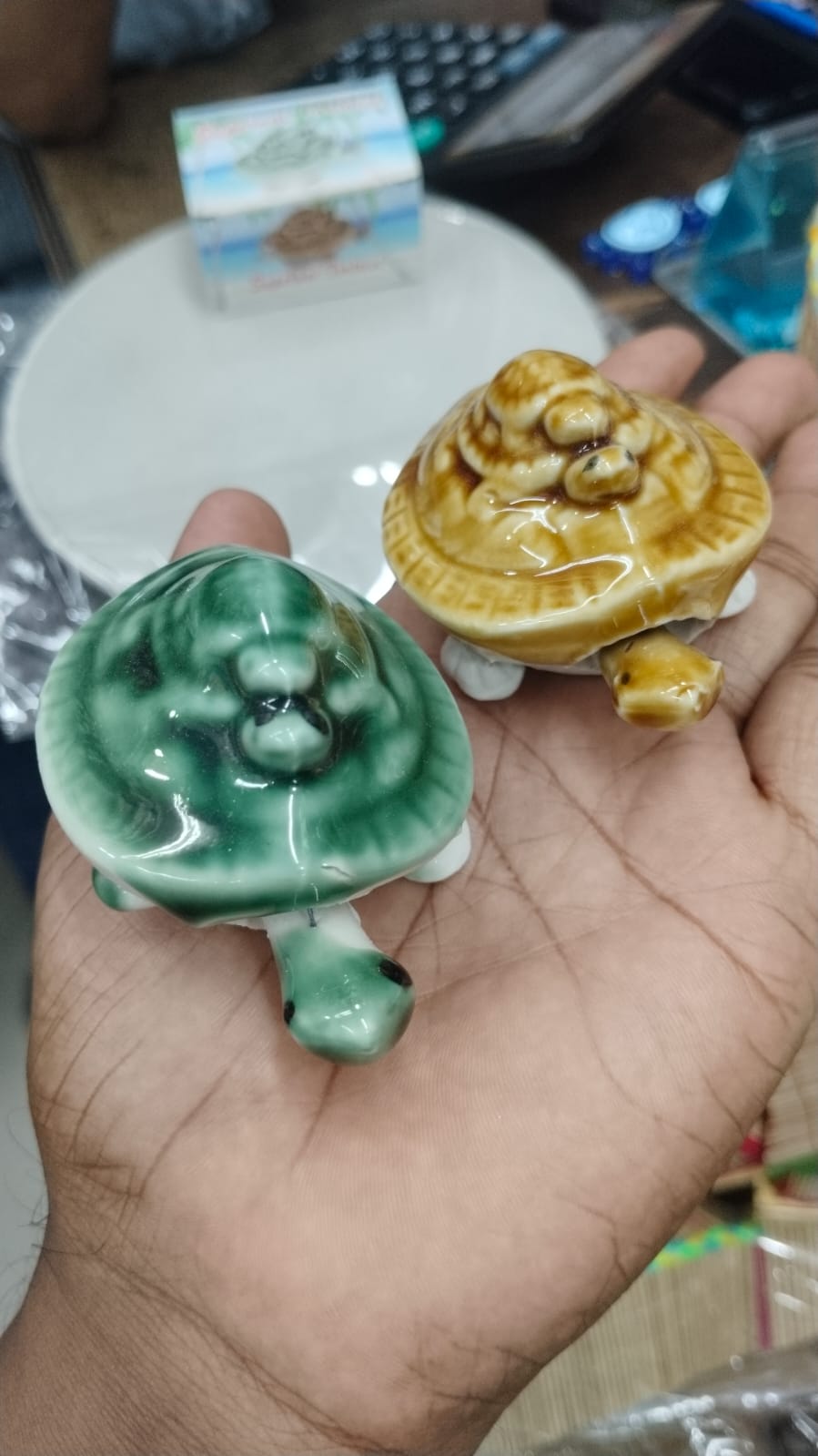 Cute Ceramic Turtle Toy – Mini Tortoise Decorative Toy