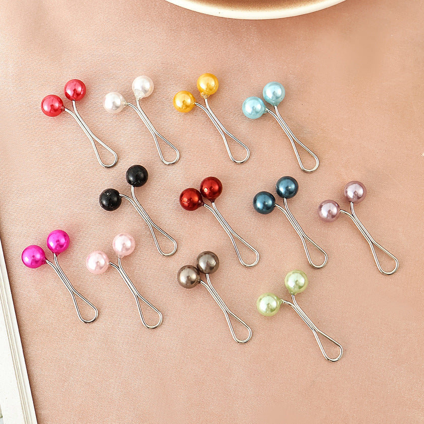 12 Pcs Colorful Pearl Hijab Scarf Pins for Women