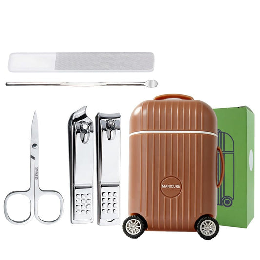 Mini Travel Suitcase Manicure & Pedicure Nail Care Kit (8 in 1)