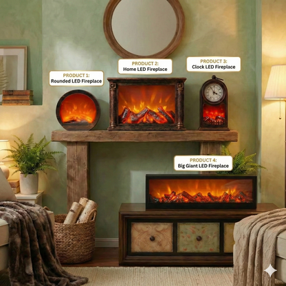Decorative LED Fireplace - Home Decor Showpiece