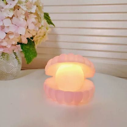 Pearl Shell LED Night Light – Cute Decorative Table Lamp