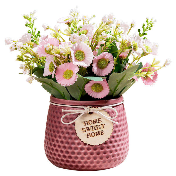 Ceramic Potted Flowers Showpiece