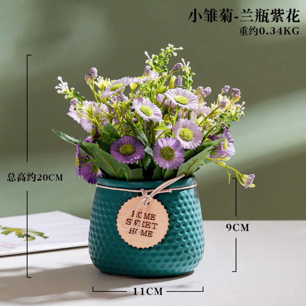 Ceramic Potted Flowers Showpiece