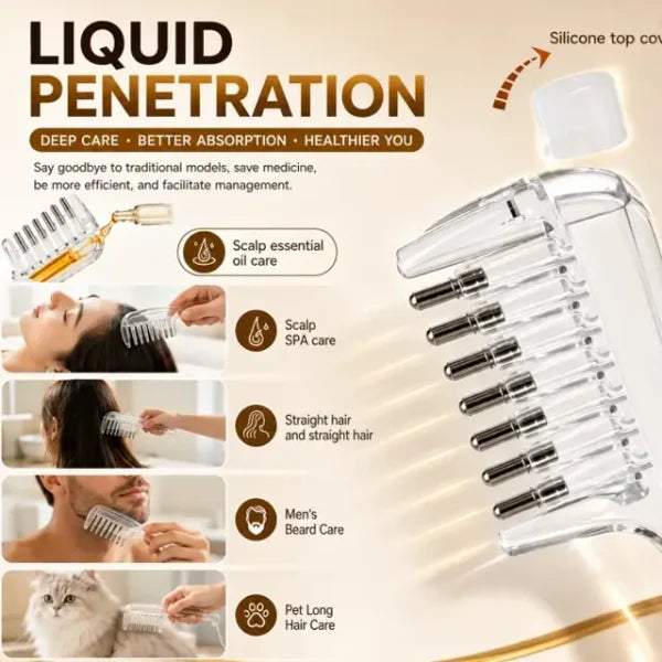 Refillable Scalp Oil Applicator Comb with Massage