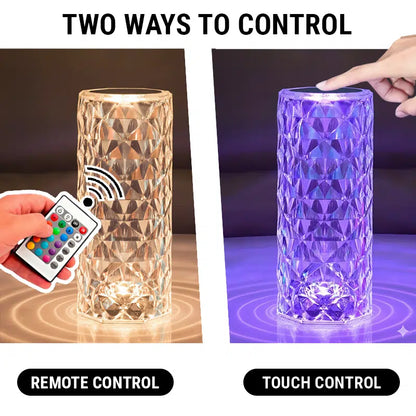 Rose Diamond Crystal RGB Table Lamp with Remote