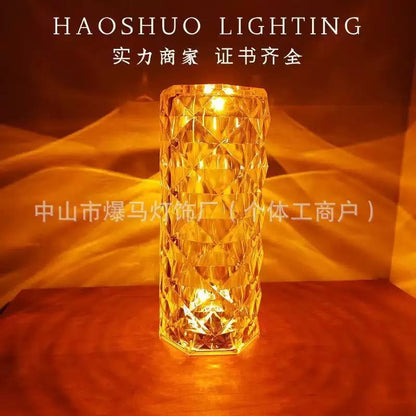 Rose Diamond Crystal RGB Table Lamp with Remote