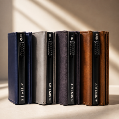 Artemis RFID Slim Wallet for Men | Zip Cash,Coin Pocket & Card Holder
