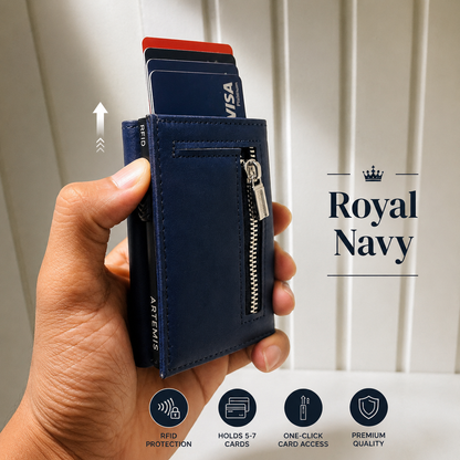 Artemis RFID Slim Wallet for Men | Zip Cash,Coin Pocket & Card Holder