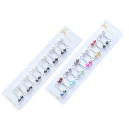 12 Pcs Colorful Pearl Hijab Scarf Pins for Women