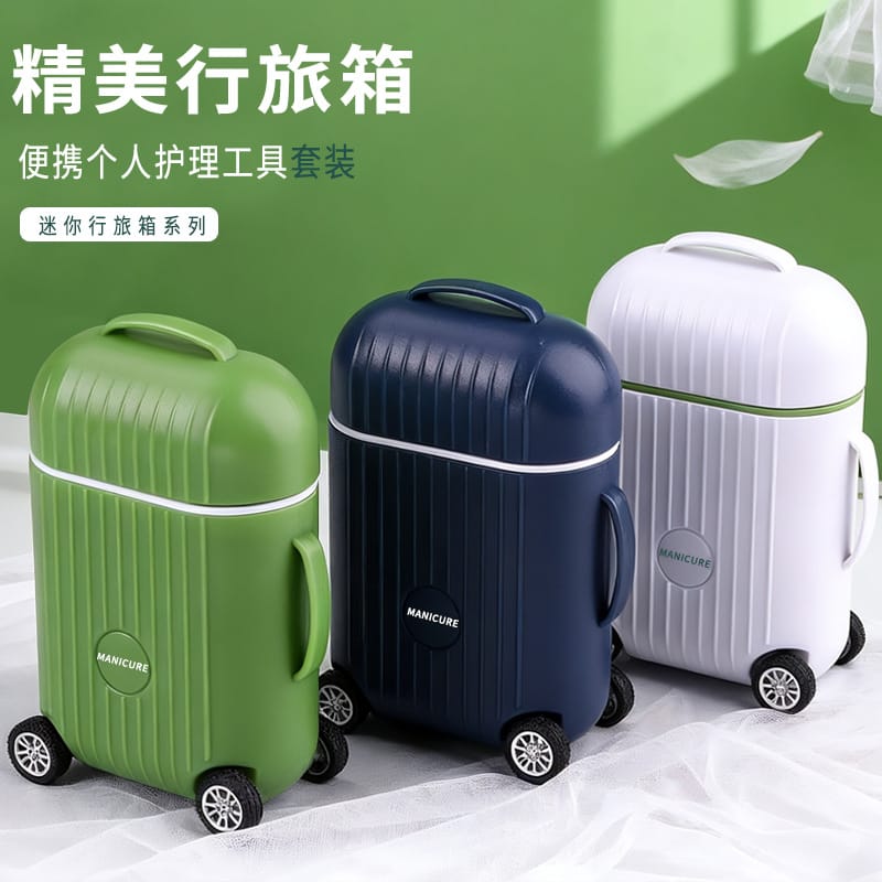 Mini Travel Suitcase Manicure & Pedicure Nail Care Kit (8 in 1)