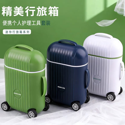 Mini Travel Suitcase Manicure & Pedicure Nail Care Kit (8 in 1)