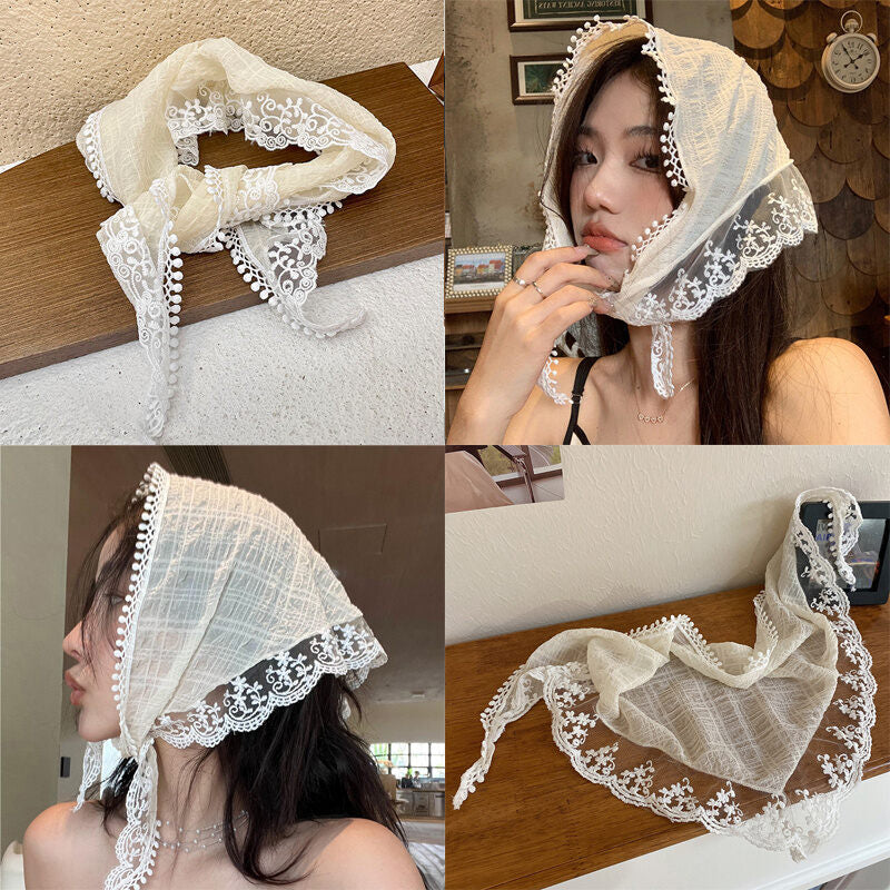 Women’s Vintage Lace Head Scarf – Bandana