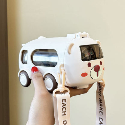 Bus Car Water Bottle 500ml – Leak Proof, Cute Design for Kids School & Outdoor