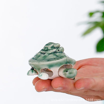 Cute Ceramic Turtle Toy – Mini Tortoise Decorative Toy
