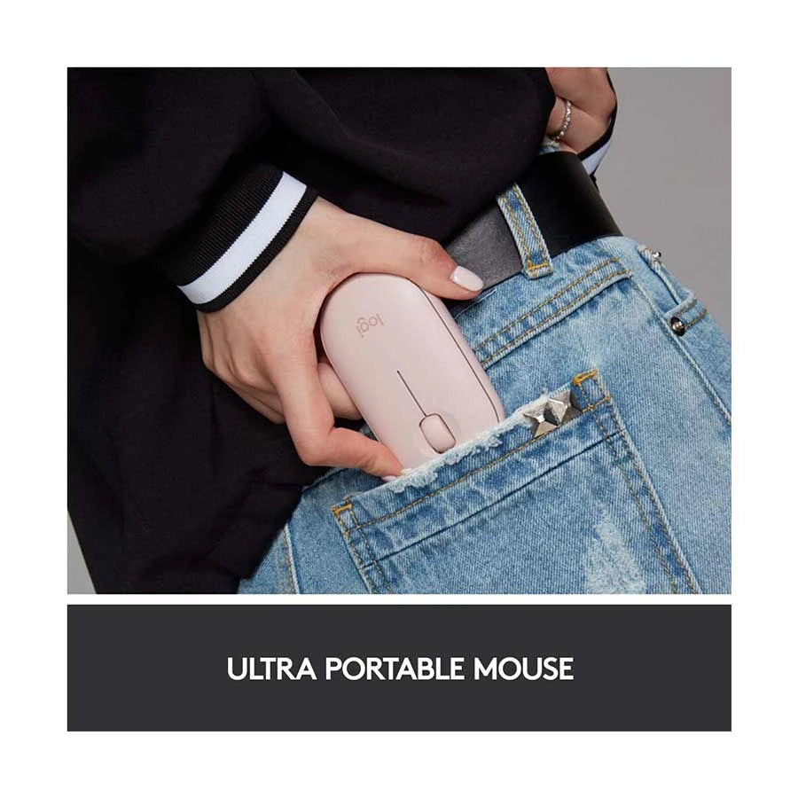 Portable Logitech Pebble M350 mouse easy to carry for travel and daily use