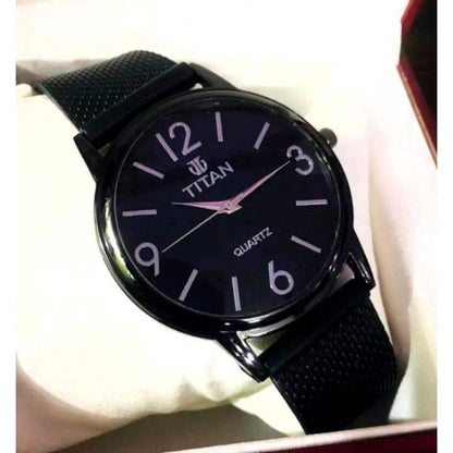 Titan Style Men’s Classic Quartz Watch with Black Strap