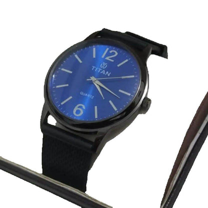 Titan Style Men’s Classic Quartz Watch with Black Strap