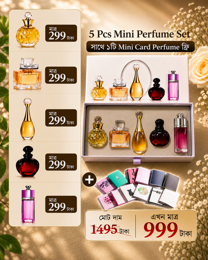 5 Pcs Perfume Combo Set+1 Pcs Mini Card Perfume Free