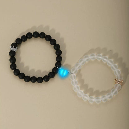 Radium Magnetic Heart Couple Bracelet Set
