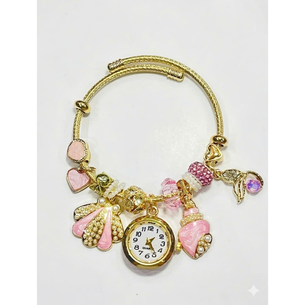 Women’s Bracelet Watch with Decorative Charms
