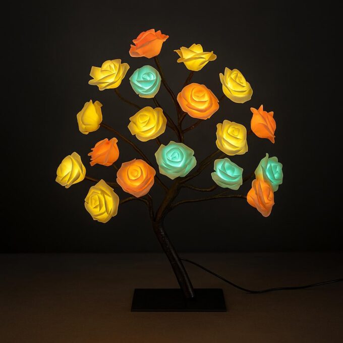USB LED Rose Tree Night Lamp – Decorative Flower Light